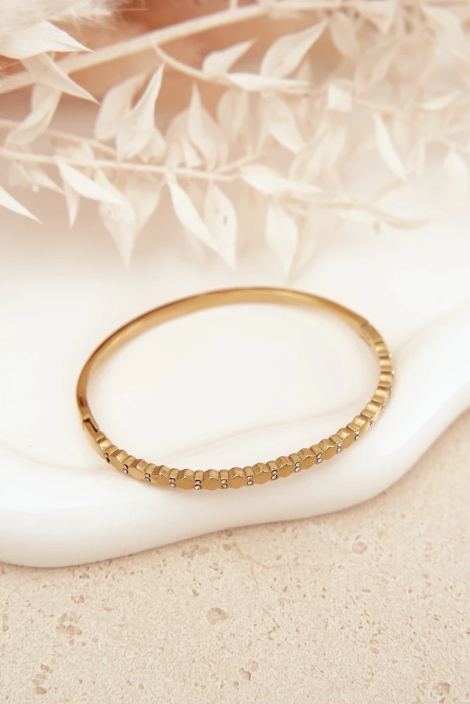 Boto Women's Bracelet With Small Cubic Zirconia Stainless Steel Gold