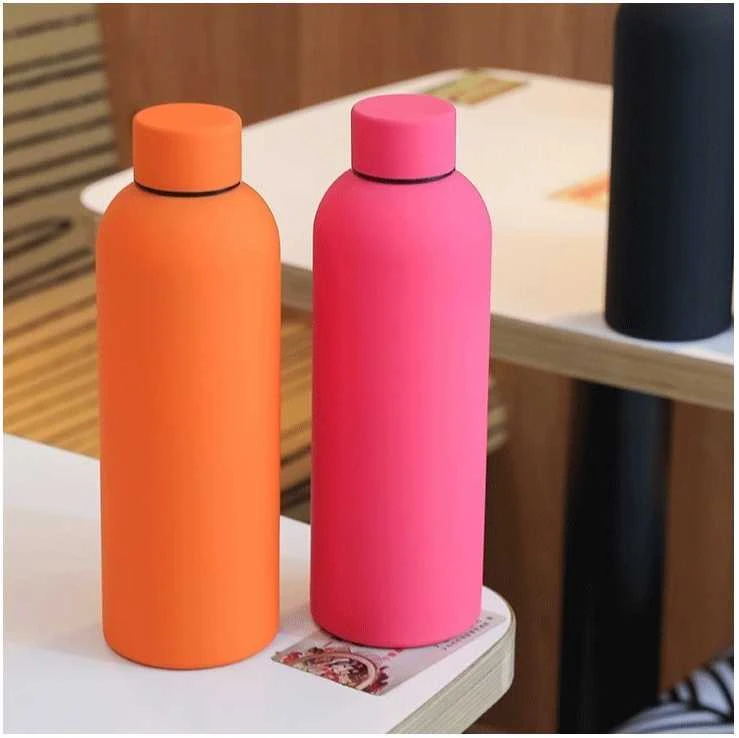 Eu Sandelis Butelis, termo butelis 500 ml, nerūdijančio plieno su SOFT TOUCH fuksijos danga BD46F