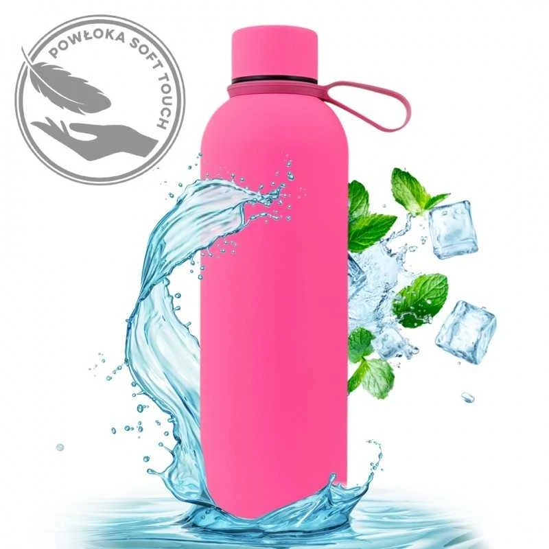 Eu Sandelis Butelis, termo butelis 500 ml, nerūdijančio plieno su SOFT TOUCH fuksijos danga BD46F