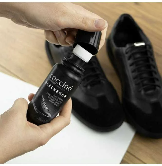 COCCINE BLACKENER juodas skystas batų korektorius 75g