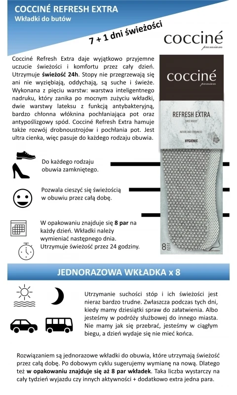 Coccine Gaivinantys batų vidpadžiai įklotai 8 poros