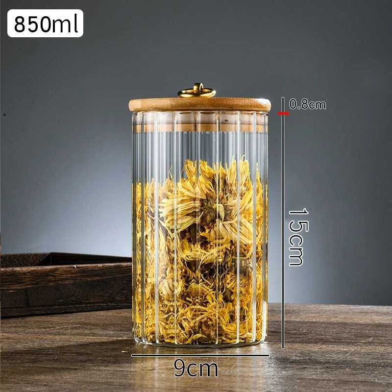 Eu Sandelis Cukrinė, stiklinis indas su bambukiniu dangteliu, m dydžio, 850 ml 1 vnt. SZK168