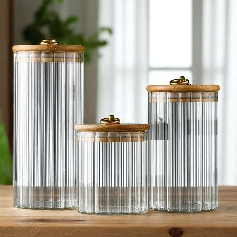 Eu Sandelis Cukrinė, stiklinis indas su bambukiniu dangteliu, s dydžio, 550 ml, 1 vnt. SZK167