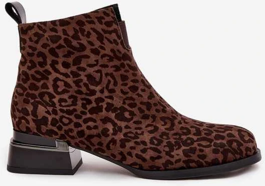 D&A Natūralios zomšos aulinukai su leopardo raštu