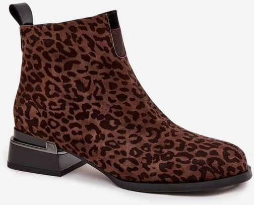 D&A Natūralios zomšos aulinukai su leopardo raštu