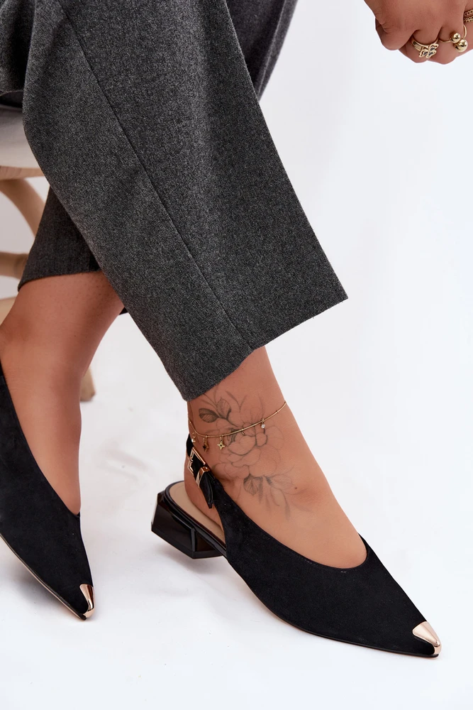 D&A Stilingi juodi aukštos kokybės elegantiški bateliai