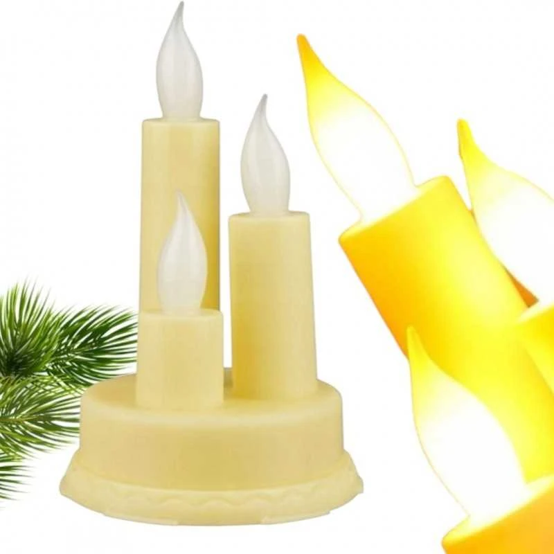 Eu Sandelis Dekoratyvinė LED žvakė maitinama baterijomis, šiltai balta 13,5 cm LAMP41K