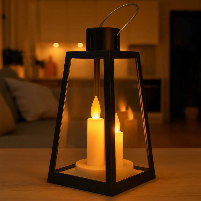 Eu Sandelis Dekoratyvinis LED žibintas su žvakių imitacija 11 x 22 cm - LAMP55