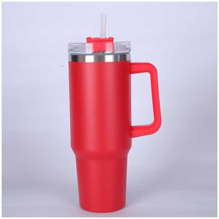 ECARLA termo puodelis su rankena ir šiaudeliu, 1 l, raudonas, CUP15