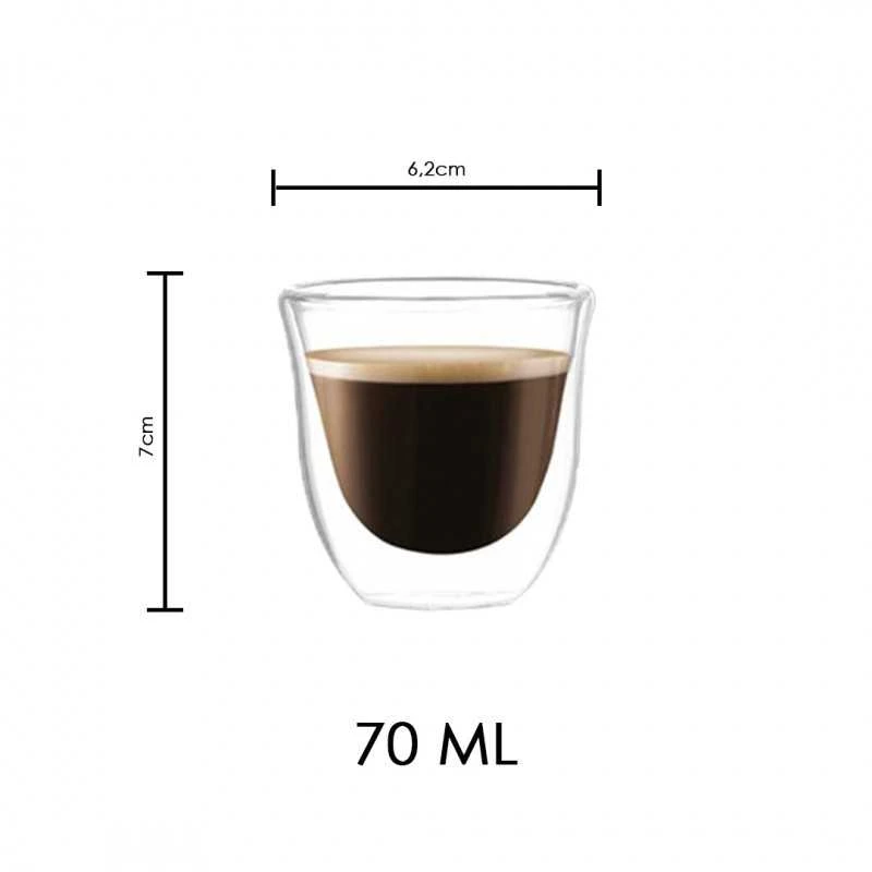 Eu Sandelis Dvigubo stiklo puodeliai 70ml kavai, rinkinyje 2 SZK31ZETAW2