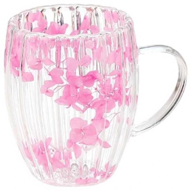 Eu Sandelis Dvigubo stiklo puodelis su gėlėmis viduje 300 ml 1 vnt. SZK157