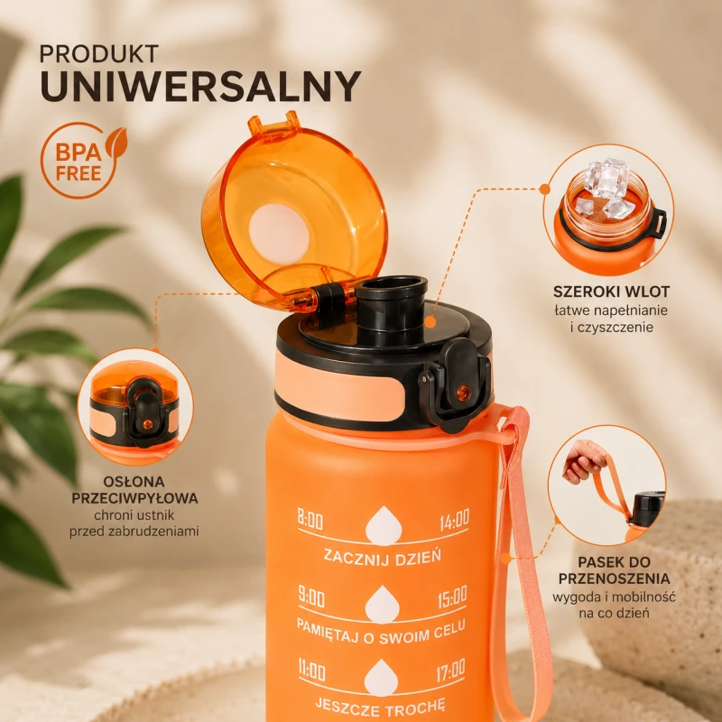 Gertuvė Eu Sandelis Vandens dozatorius su šiaudeliu, 1000ml