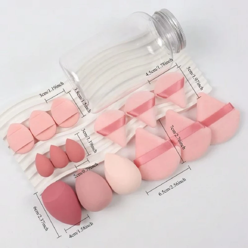 Ecarla Eu Sandelis 15 makiažo kempinėlių rinkinys FUSCHIA CREAM DUO GB21F
