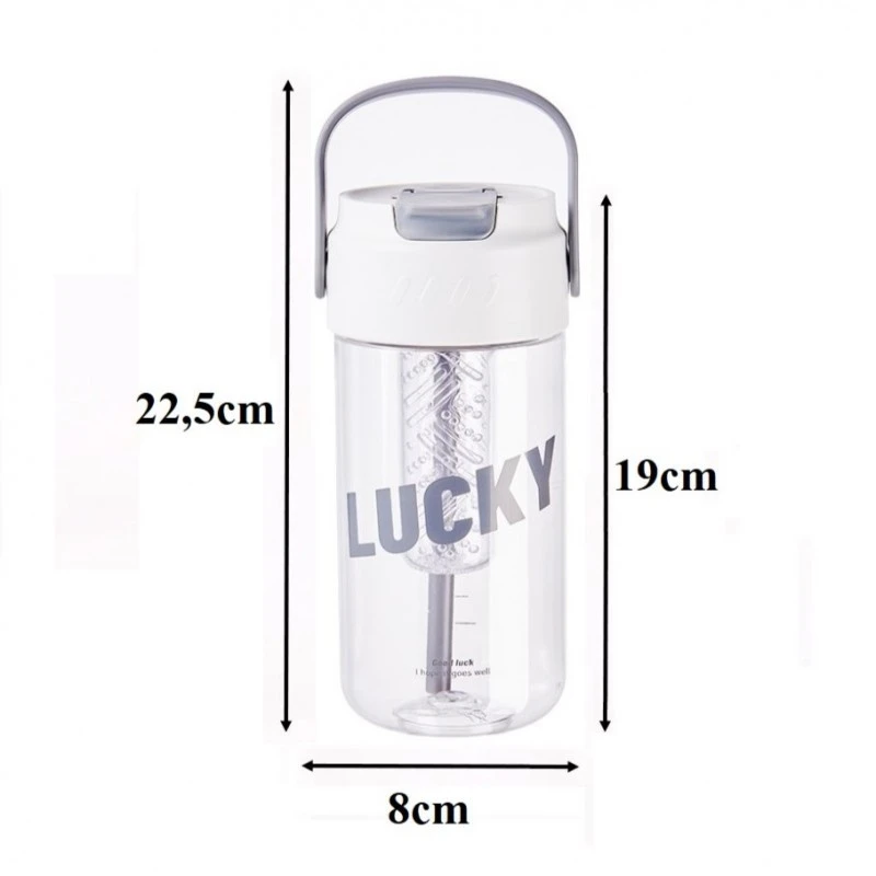 Eu Sandelis Butelis, vandens buteliukas su krepšeliu ir šiaudeliu 800 ml Lucky BD36