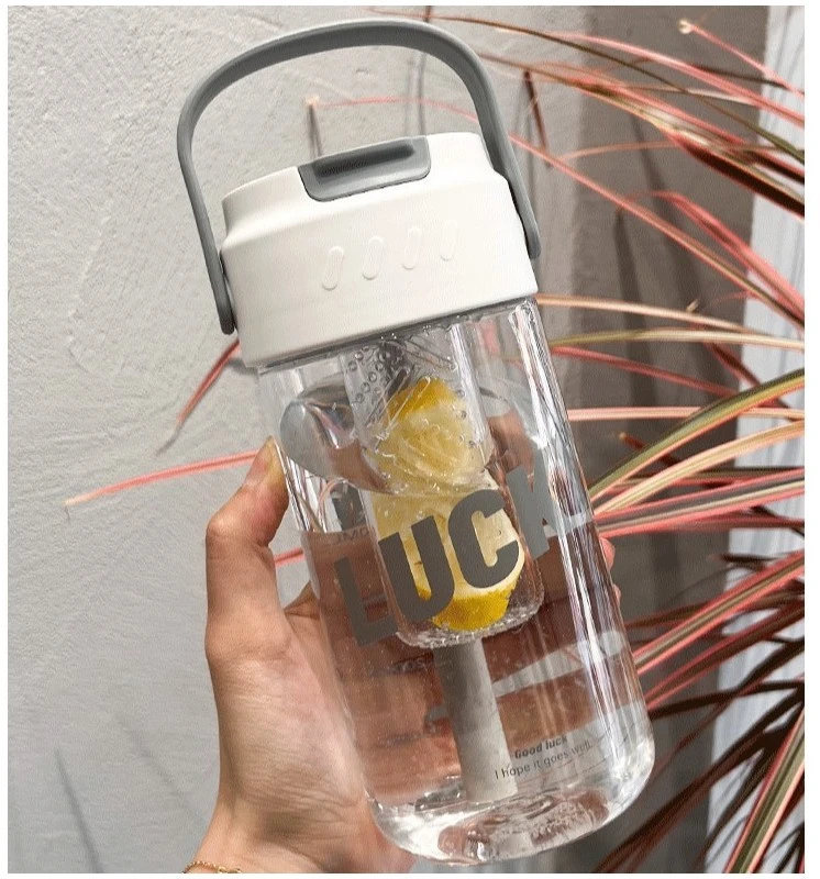 Eu Sandelis Butelis, vandens buteliukas su krepšeliu ir šiaudeliu 800 ml Lucky BD36