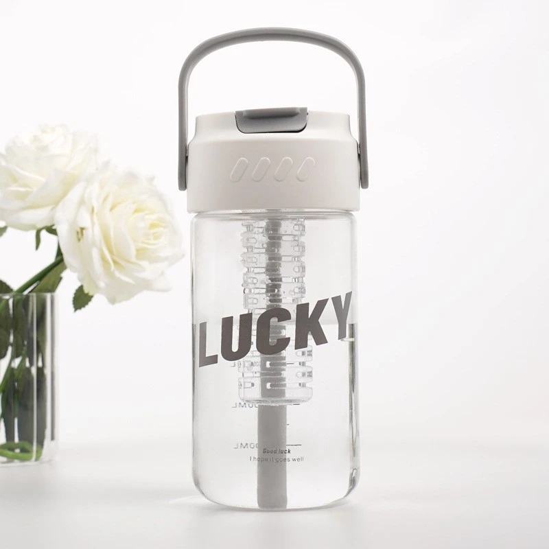 Eu Sandelis Butelis, vandens buteliukas su krepšeliu ir šiaudeliu 800 ml Lucky BD36