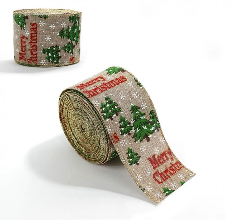 Eu Sandelis Kalėdinė juostelė - kaspinas, kalėdinė dovanų juostelė 6,3cm x 2m KSN140