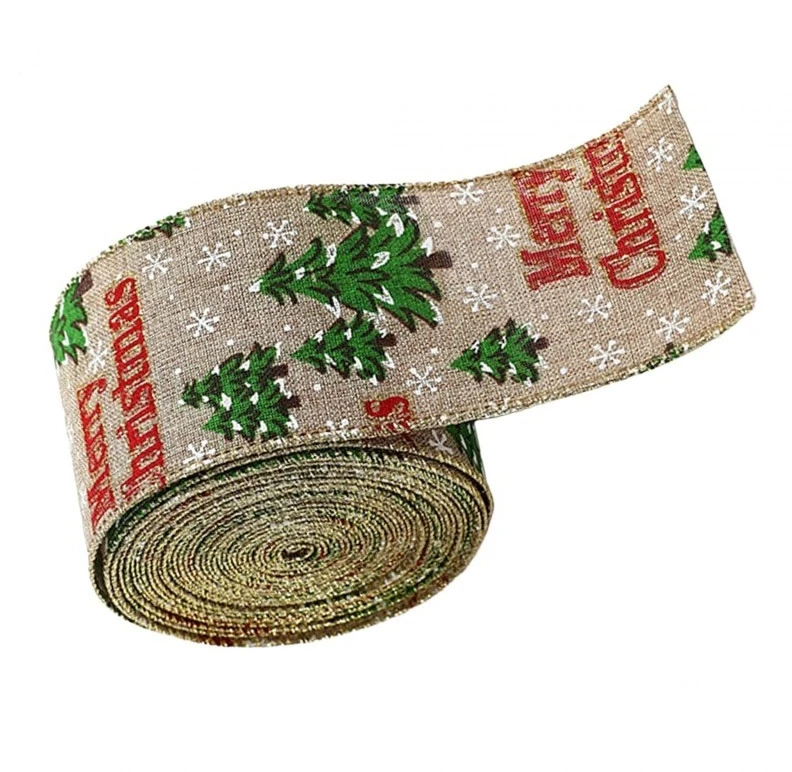 Eu Sandelis Kalėdinė juostelė - kaspinas, kalėdinė dovanų juostelė 6,3cm x 2m KSN140