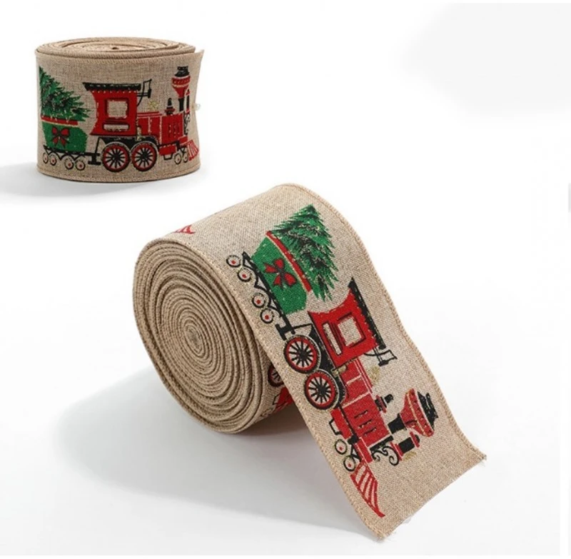 Eu Sandelis Kalėdinė juostelė - kaspinas, kalėdinė dovanų juostelė 6,3cm x 2m KSN138