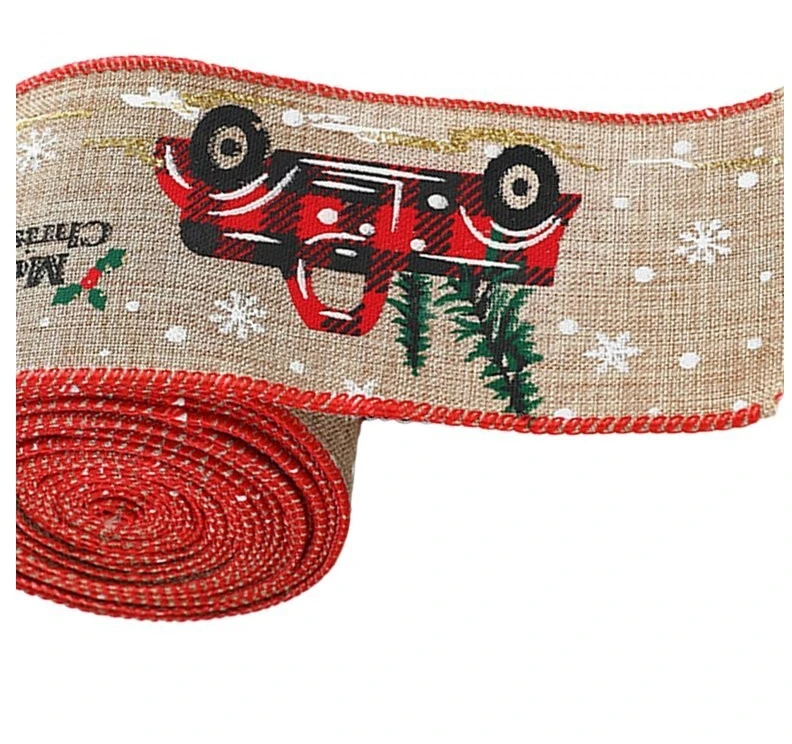 Eu Sandelis Kalėdinė juostelė - kaspinas, kalėdinė dovanų juostelė 6,3cm x 2m KSN139