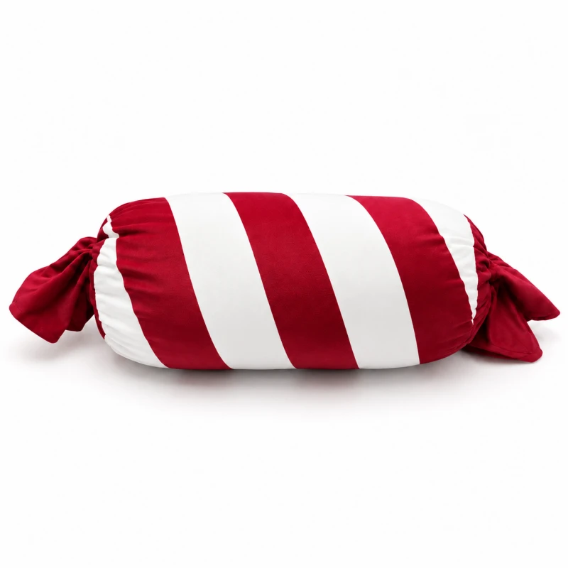 Eu Sandelis Kalėdinė saldainio formos pagalvėlė, balta ir raudona, gražus aksomas, 60 cm PDS29