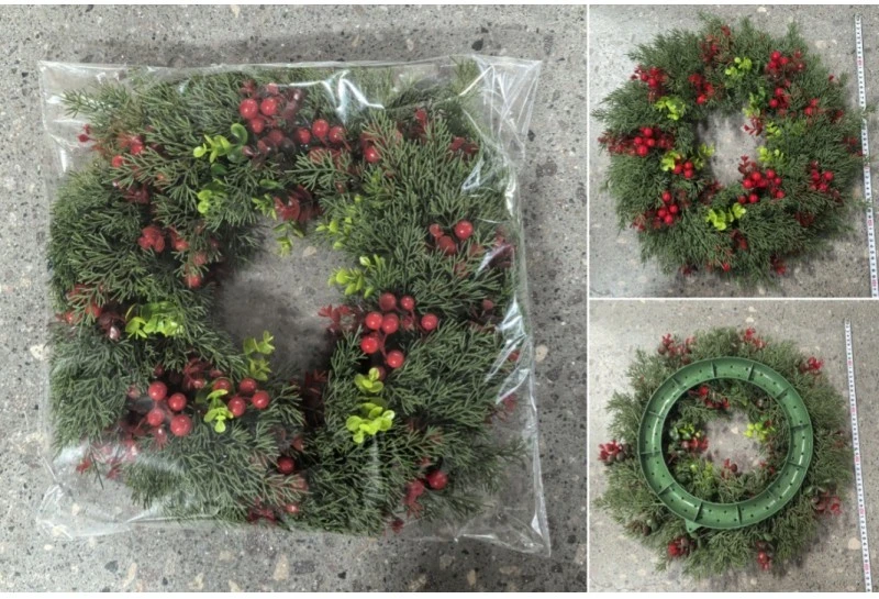 Eu Sandelis Kalėdinis durų, stalo vainikas 45cm WSN22