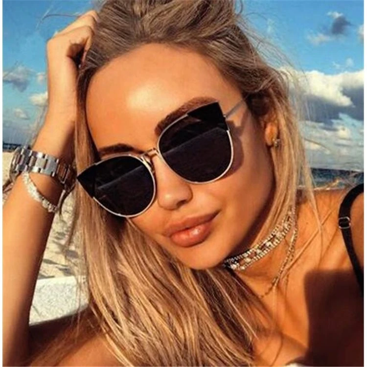 Eu Sandelis Katės formos veidrodiniai saulė akiniai OK85WZ4