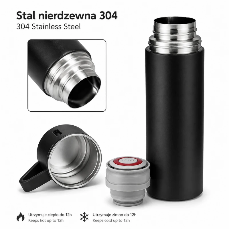 Eu Sandelis Kelioninis nerūdijančio plieno termosas su puodeliu, 500ml BD65CZ