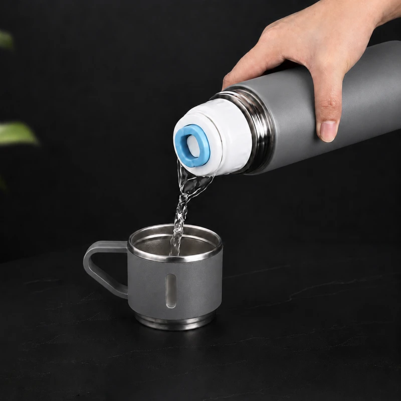 Eu Sandelis Kelioninis nerūdijančio plieno termosas su puodeliu, 500ml BD65SZ