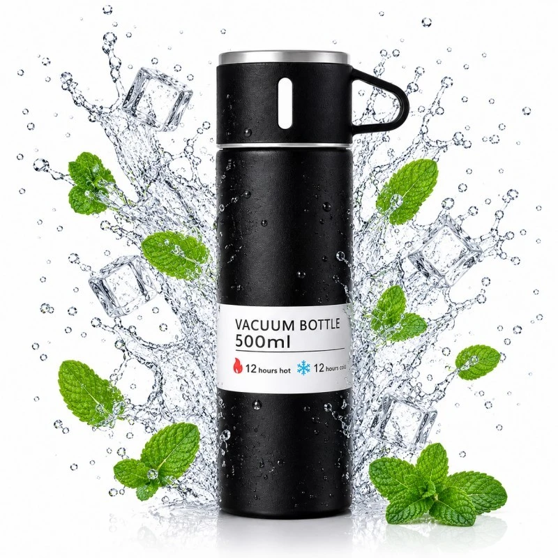 Eu Sandelis Kelioninis nerūdijančio plieno termosas su puodeliu, 500ml BD65CZ