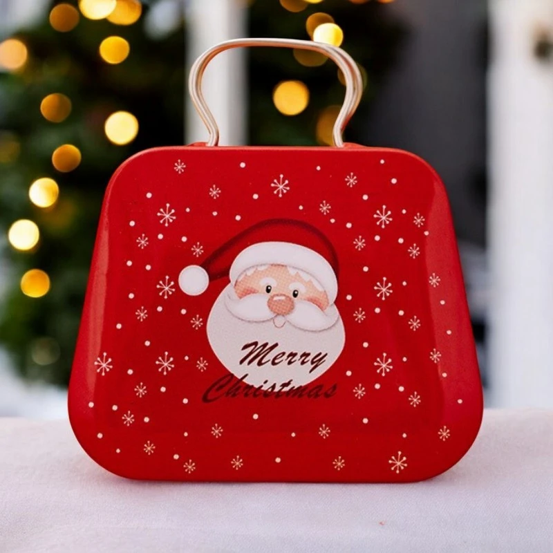 Eu Sandelis Metalinis kalėdinis saldainių indelis su rankena, 7cmx5,5cm KSN163