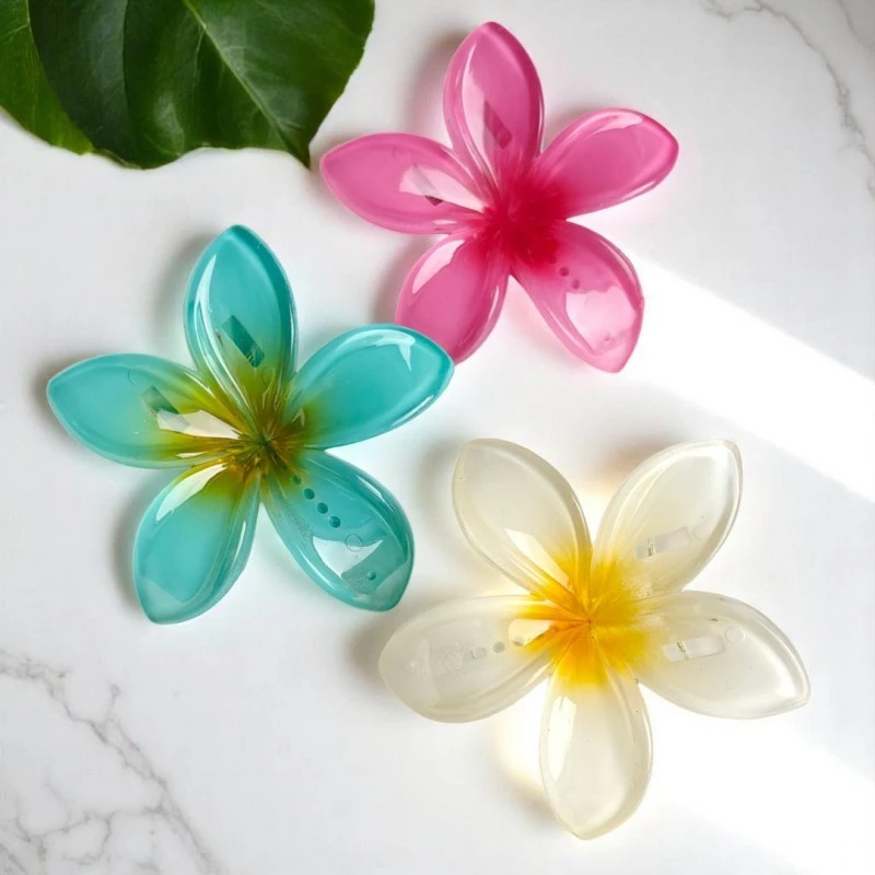 Eu Sandelis Plaukų segtukas XL CLIPS gėlės formos rožinis ombre 6 cm SP403