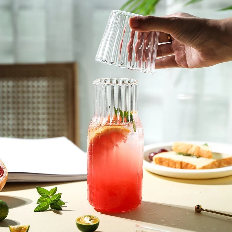 Eu Sandelis Stilingas indas gėrimams su dangteliu - stikline 600 ml ir 200 ml KARR02