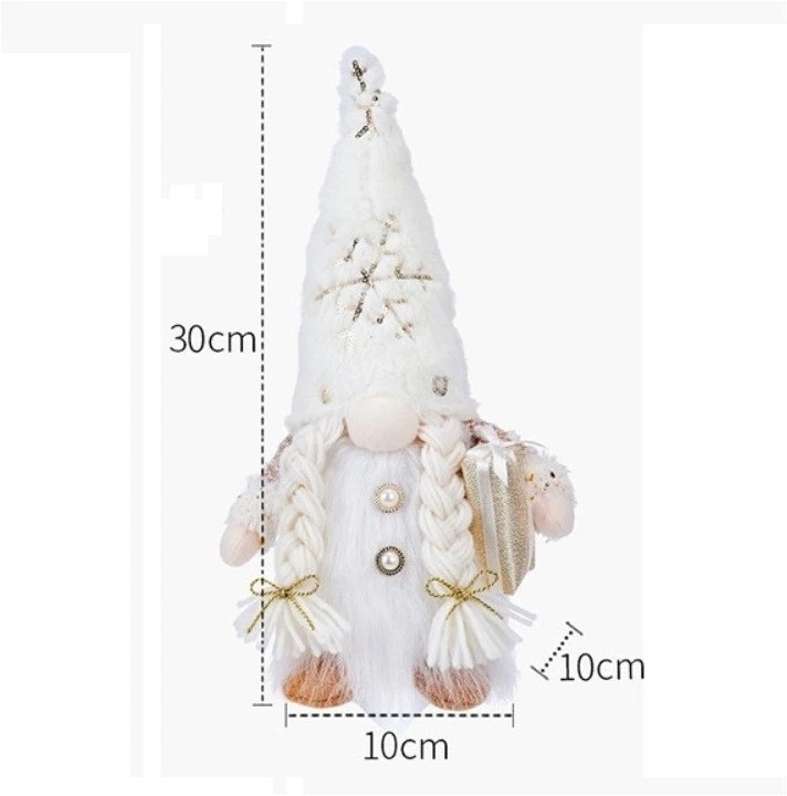 Eu Sandelis Šviečiantis Kalėdinis nykštukas, 30 cm, baltas KSN02Z