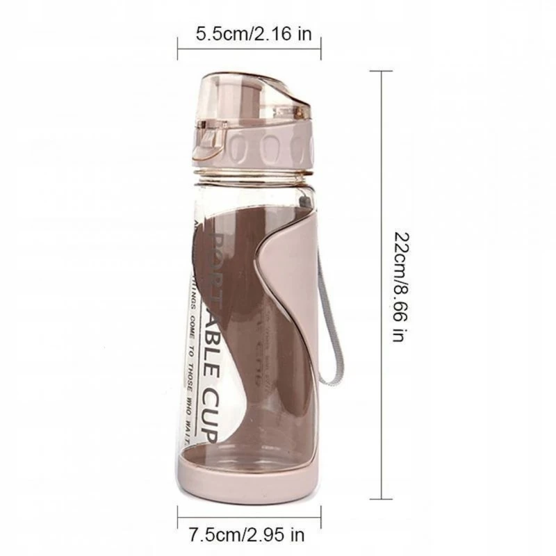 Eu Sandelis VANDENS BUTELIS FITNESUI, SPORTUI, 600 ml, nešiojamas, mažas BD02