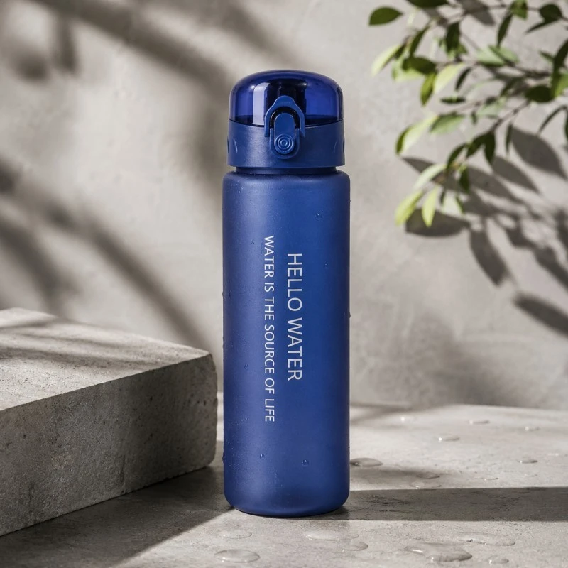 Eu Sandelis Vandens butelis, sportinis butelis HELLO WATER 600ML mėlynas BD68