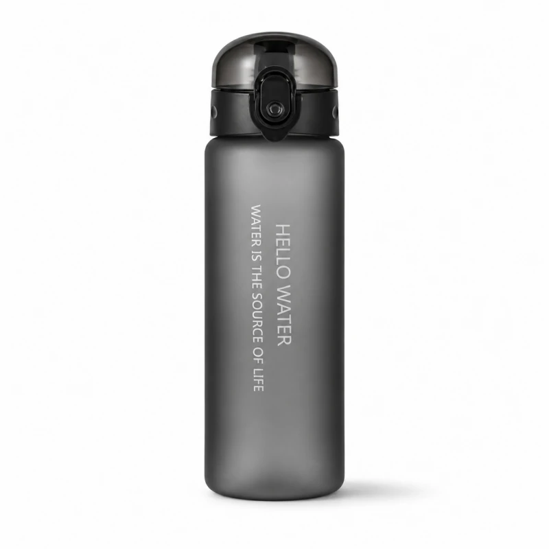 Eu Sandelis Vandens butelis, sportinis butelis HELLO WATER 600ML juodas BD69