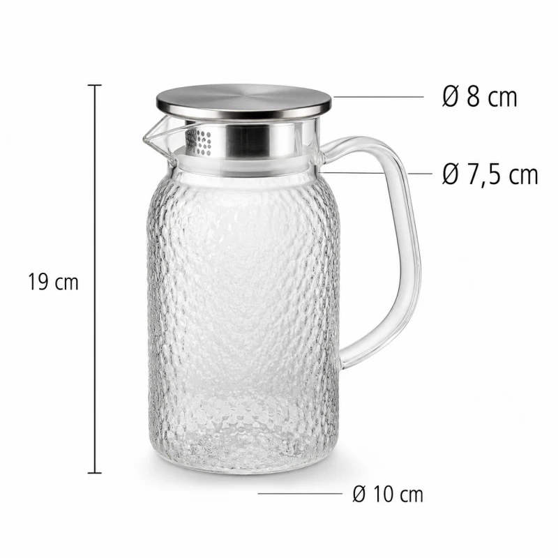 Eu Sandelis Vandens, gėrimų ąsotis su rankena, dangteliu ir sieteliu 1000 ml 1 vnt. DZ10