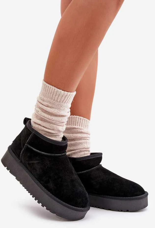 FG2 Natūralios odos zomšiniai Ugg stiliaus žieminiai batai