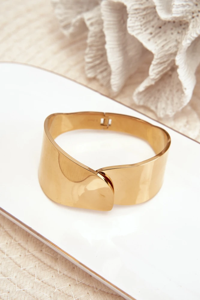 Glam Chic Women's Bracelet With Flowers Stainless Steel Gold