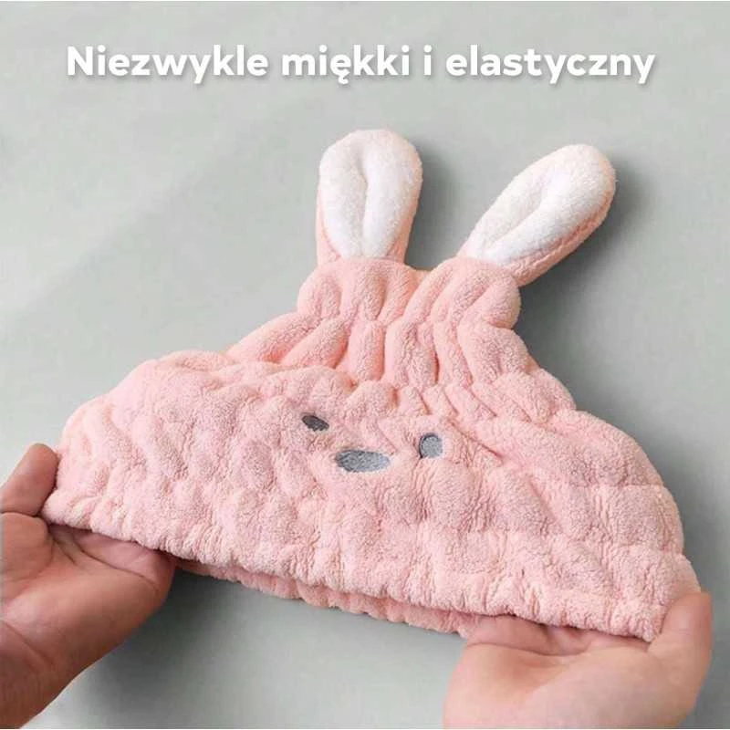 Eu Sandelis Greitai džiūstantis rankšluostis/turbanas plaukams - mėlynas zuikis, REC55WZ2