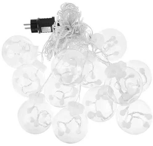 Iso Trade Apvalių lempučių girlianda užuolaida 108LED USB - šaltai balta