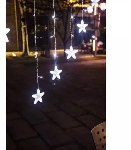 Iso Trade 136LED USB girlianda užuolaida žvaigždės šaltai balta