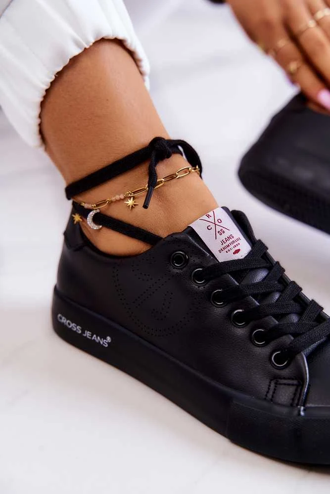 Juodos spalvos stilingi Cross Jeans bateliai