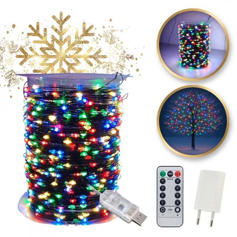 Eu Sandelis Užuolaidų tipo lauko LED lempučių girlianda aplinkos dekoravimui, 1000 LED 100m, šiltai balta LAMP35CB