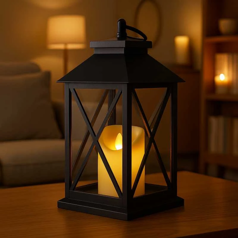 Eu Sandelis LED dekoratyvinis žibintas su žvakės imitacija 14 x 30 cm - LAMP56WZ1