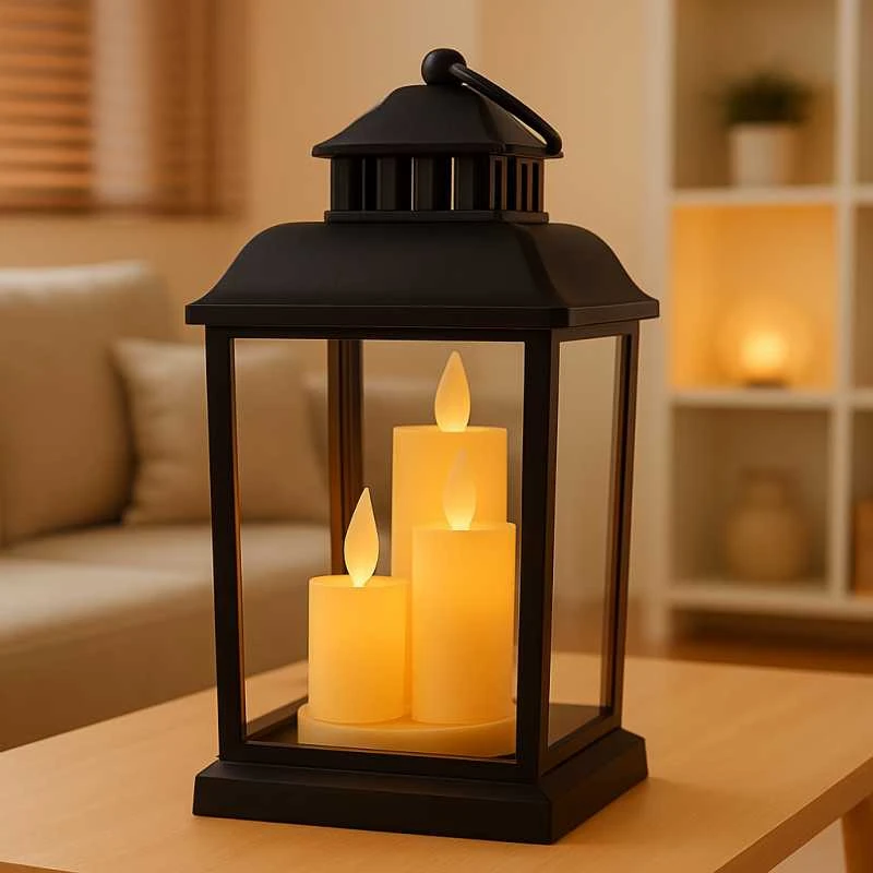 Eu Sandelis LED dekoratyvinis žibintas su žvakių imitacija 12 x 23 cm - LAMP54WZ2