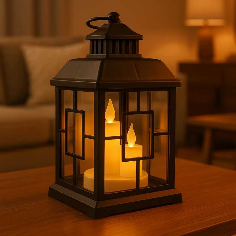 Eu Sandelis LED dekoratyvinis žibintas su žvakių imitacija 12 x 23 cm - LAMP54WZ1