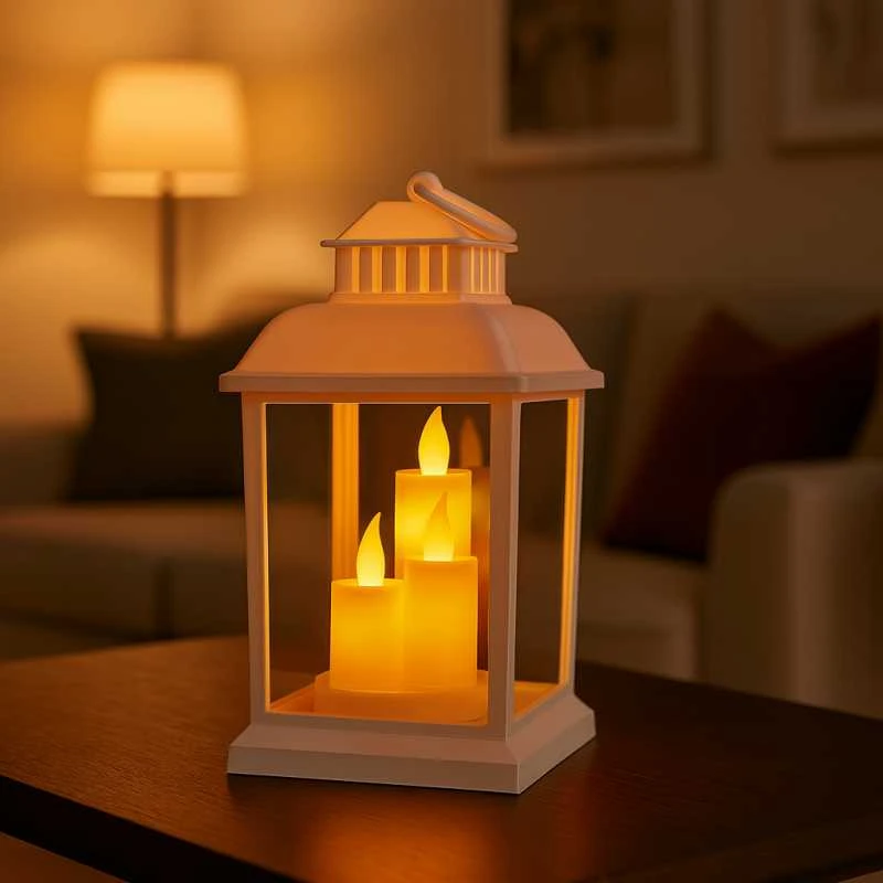 Eu Sandelis LED dekoratyvinis žibintas su žvakių imitacija 12 x 23 cm - LAMP54WZ4
