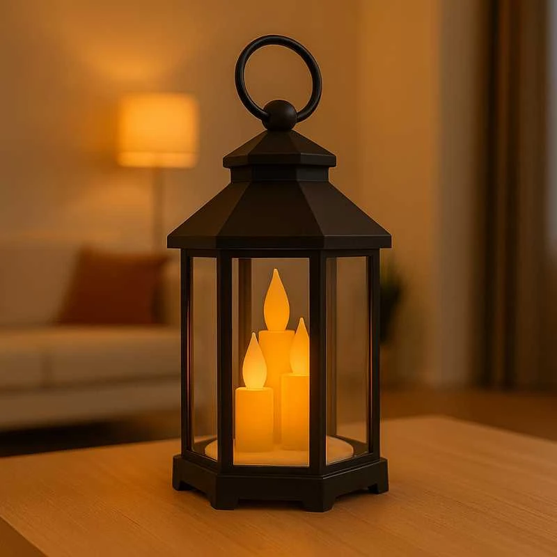 Eu Sandelis LED dekoratyvinis žibintas su žvakių imitacija 12 x 21 cm - LAMP53